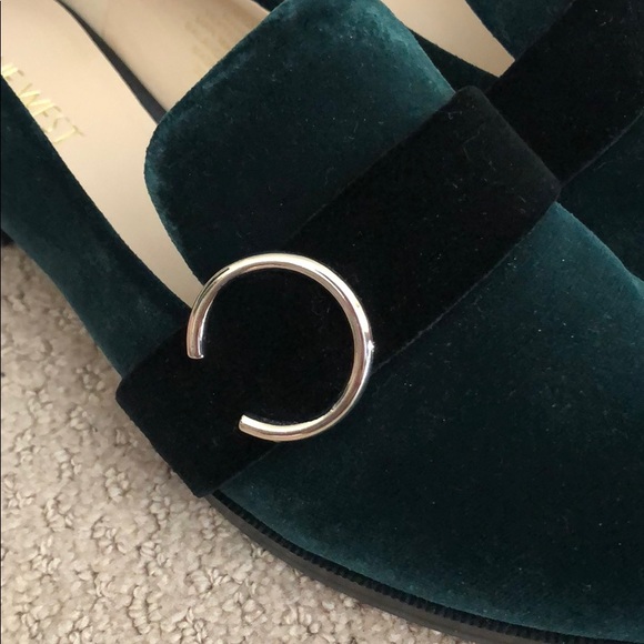 Green Velvet Beige Buckle Women's HUFF Loafer Flat - Picture 3 of 7